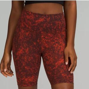 LULULEMON Wunder Train High-Rise Bike Short 8" Red BLACK Wash 4 NWT